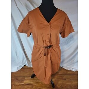 REI Co-op Dress Womens Med Rust Outdoor Hiking Sahara UPF 50 Nylon Blend